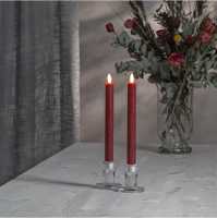 Bild på LED Antikljus 2-pack Flamme Rustic Mörkröd 24,5 cm