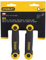Bild på STANLEY® Insexnycklar 1,5 - 8mm &  5/64" - 1/4" ihopfällbart 17 st. 2-69-267